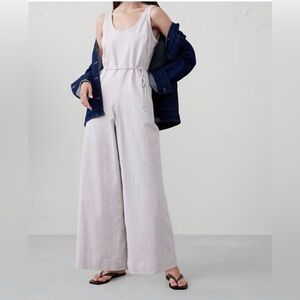 Banana Republic LINEN-BLEND WIDE-LEG JUMPSUIT XS New